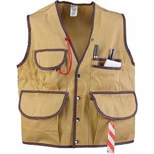 Jim-Gem® “Pro” 10-Pocket Cruiser Vest
<br /><h5>Cotton Army Duck, Hi-Vis Orange or Tan</h5>