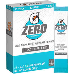 Gatorade Zero Powder Packs, Glacier Freeze, Pack of 10