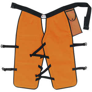 Sawbuck Four-Ply Para-Aramid Standard Coverage Chain Saw Chaps, 36˝ L, Safety Orange