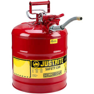 Justrite Type II AccuFlow Safety Can (Gasoline), Red, 5-Gallon