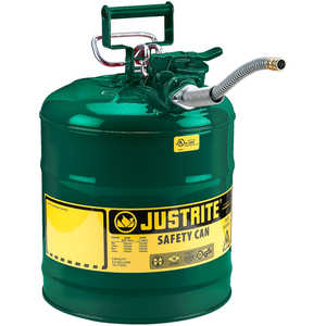 Justrite Type II AccuFlow Safety Can (Oil), Green, 5-Gallon