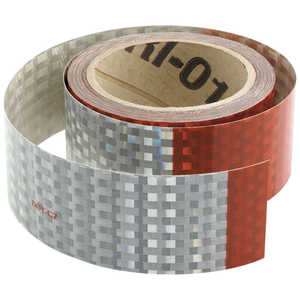 Red/White Reflective Truck Tape, 2” x 50 Yard Roll
