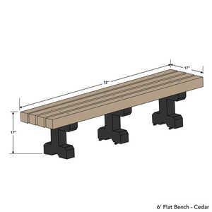Park Bench, 6’L, Cedar