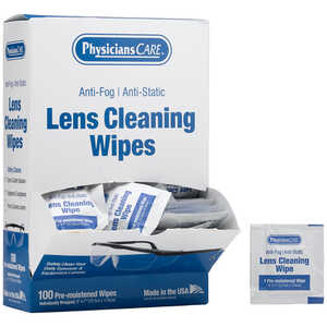 Physicians Care Lens Cleaning Wipes, Box of 100