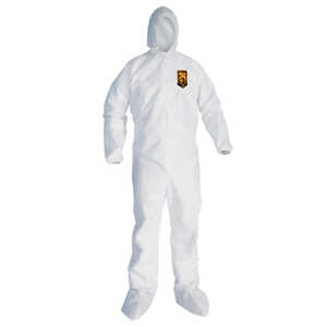 Kimberly-Clark KleenGuard A20 Coveralls w/ Elastic Wrists, Ankles, Hood, and Boots, XXXX-Large