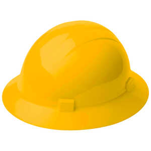 ERB Americana Mega Ratchet Full Brim Hard Hat, Yellow