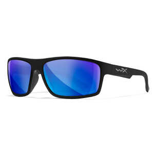 Wiley X Peak Safety Glasses, Matte Black Frame with Polarized Blue Mirror Lens