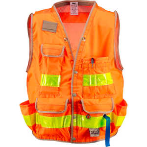 SECO Class 2 Surveyor’s Vest with Mesh Back, Orange, XX-Large, 56”-58” Chest