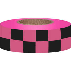 Checkered Pink Glo/Black Flagging, 150'