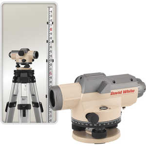 David White AL8-26 Automatic Optical Level Kit with aluminum tripod and 13´ leveling rod graduated in 10ths