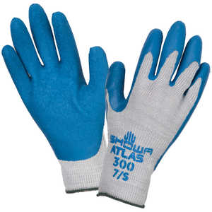 Showa Best Atlas 300 Cotton-Fit Blue Coated Gloves, Large