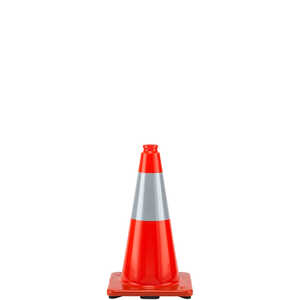Fluorescent Orange Traffic Cone, 18˝ With 4˝ Reflector