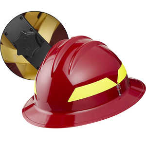 XL Brim Red Hat, Bullard Wildland Fire Helmet with Ratchet Suspension