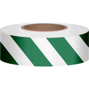 Presco Stripe Vinyl Flagging, Green/White, 1-3/16”W x 300’L