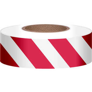 Presco Stripe Vinyl Flagging, Red/White, 1-3/16”W x 300’L