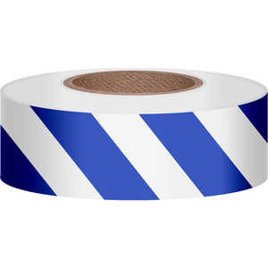 Presco Stripe Vinyl Flagging, Blue/White, 1-3/16”W x 300’L