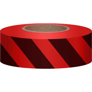 Red/Black, Presco Stripe Vinyl Flagging, 1-3/16”W x 300’L